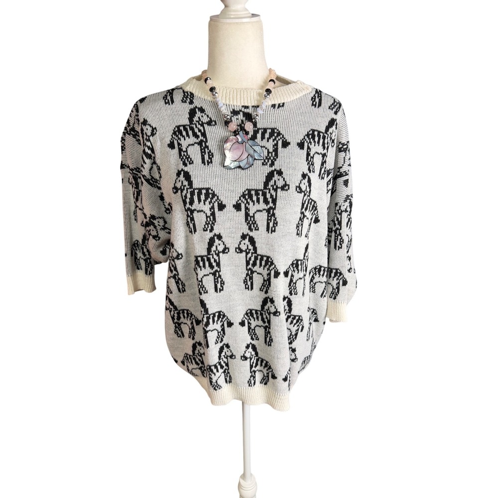 Vintage Garland Zebra Knit Sweater – Made in USA